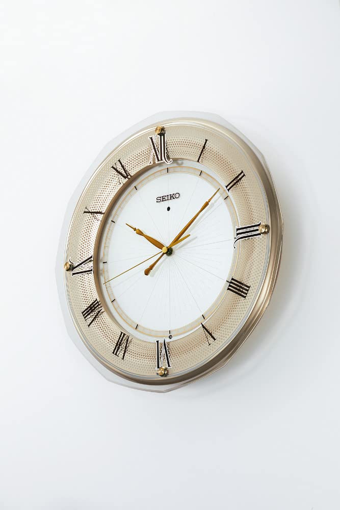 Amazon.com: Seiko Clock KX269G Radio Wave Light Gold Pearl Wall